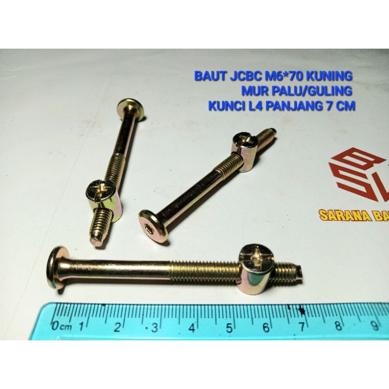 Jual Baut jcbc m6*60 - 70 - 80 - 100 Kuning Mur Palu / Guling / Tanam ...