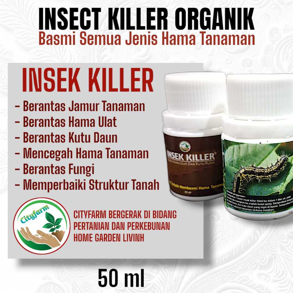 Jual Insek Killer Basmi Hama Tanaman Ulat Daun Kutu Daun Dan Jamur 50ml ...
