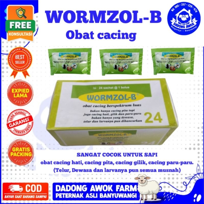 Jual WORMZOL B 1 BOLUS SACHET - Obat Cacing Cacingan Sapi Kerbau Kuda ...