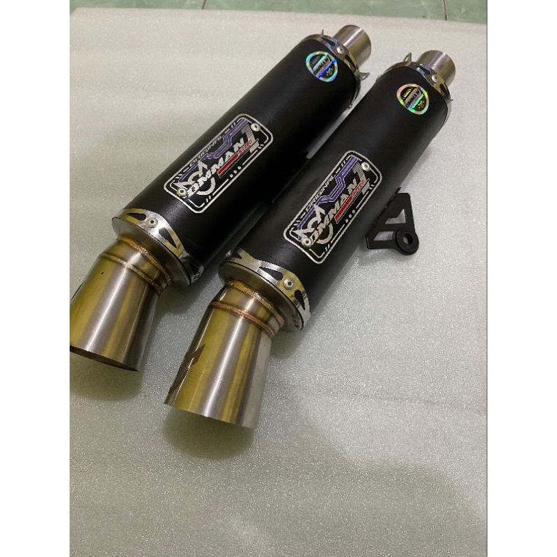 Jual Silencer Knalpot Samlong Omman Racing Originalvario Led Beat Scoopy Black Coating