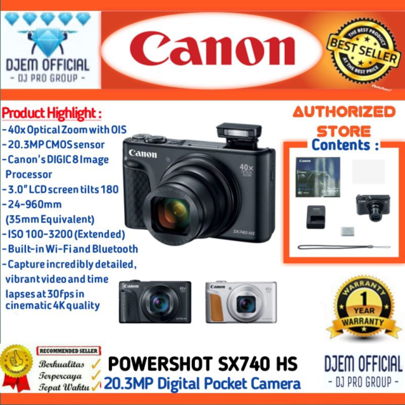 Jual CANON PowerShot SX740 HS Digital Pocket Camera Canon Power Shot SX ...