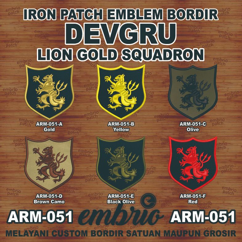 Jual ARM-051 Patch DEVGRU Lion Gold Squadron Team 6 us naval nswdg navy ...