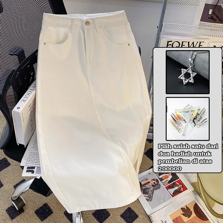 Jual | kekinian.factory |(Ready stok!!!) rok jeans split gaya korean ...