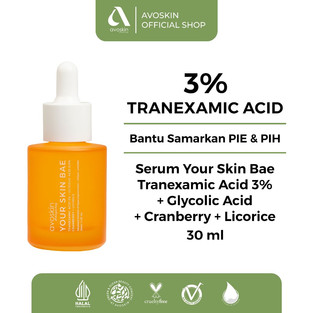 Jual Serum Avoskin Your Skin Bae Tranexamic Acid 30ml-Samarkan PIH ...