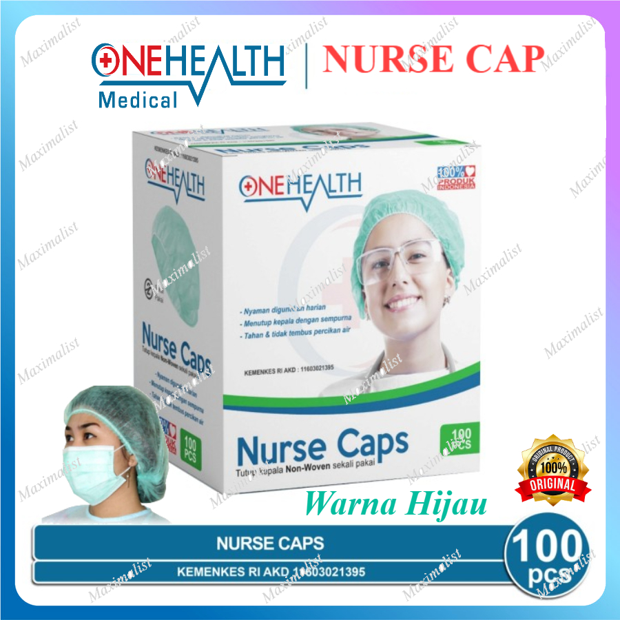 Jual Hair Cap Disposable Nurse Cap Disposable - Hairnet Medis - Mob Cap ...