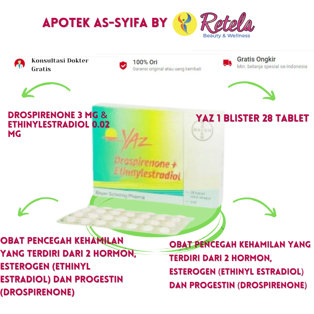 Jual YAZ 1 BLISTER 28 TABLET | Shopee Indonesia
