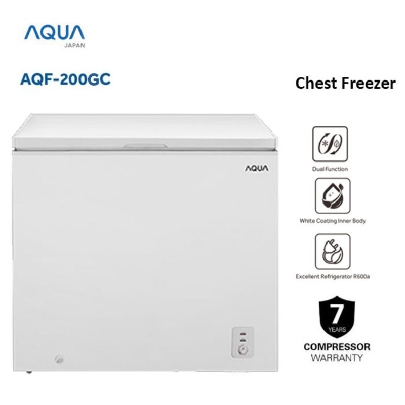 Jual BOX FREEZER AQUA 200LITER AQF200 CHEST FREEZER AQUA 200 LITER
