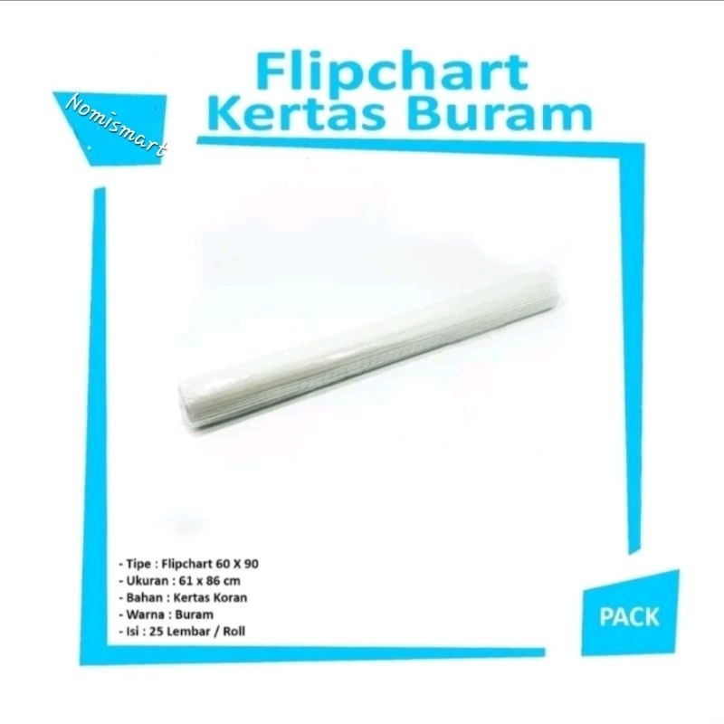 Jual Kertas Buram / Koran / Kertas Flipchart 61 X 86 Cm [25lembar ...