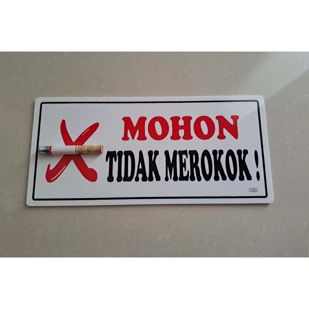 Jual Sign Label Acrylic/Label Akrilik 3D - Mohon Tidak Merokok (11x24cm ...