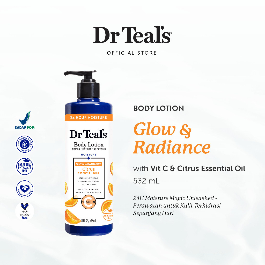 Jual Dr Teal's Body Lotion/Pelembap Kulit Pure Epsom Salt - Vit C ...