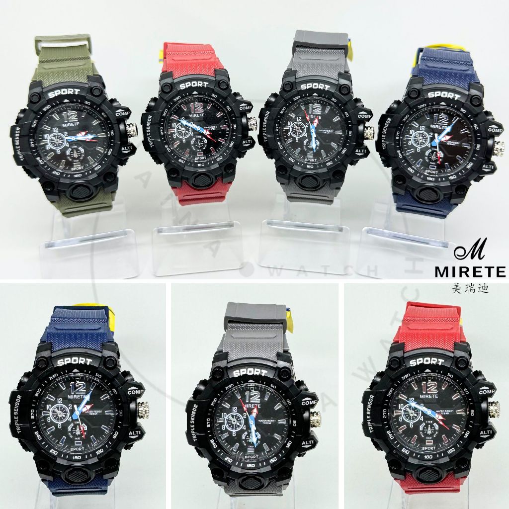 Jual Jam Tangan MIRETE MRT-SP08 Sport Olahraga Strap Rubber Karet Mesin ...