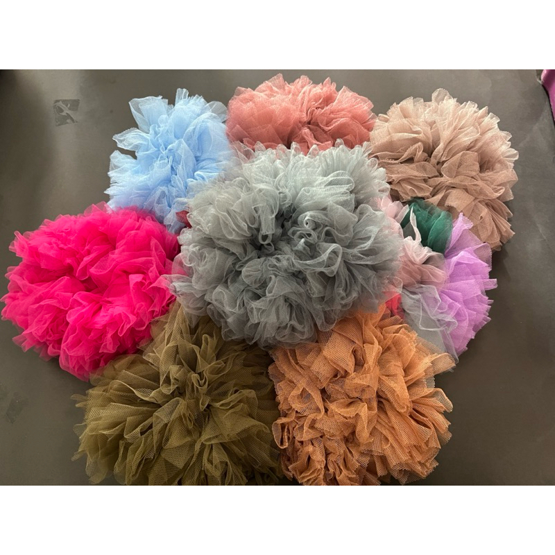 Jual CEPOL VOLUME SCRUNCHIE TILE TULLE PREMIUM JUMBO BY MEESTORE 20cm ...