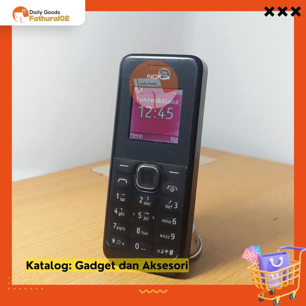 Jual HP Jadul NOKIA 105 RM 908 Warna Hitam GSM Unit + Charger Only ...