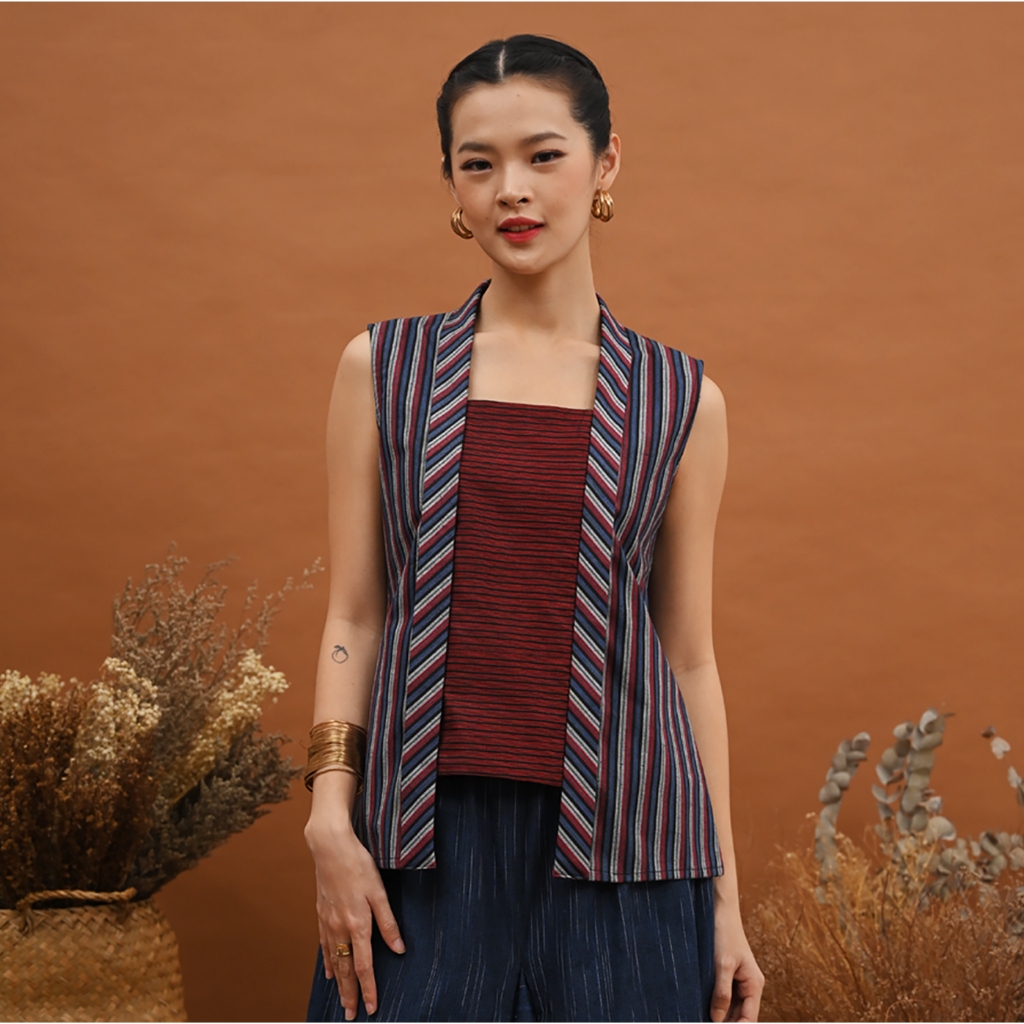 Jual NONA RARA - Girisa Kartini Lurik T2858, Baju kerja blouse batik ...