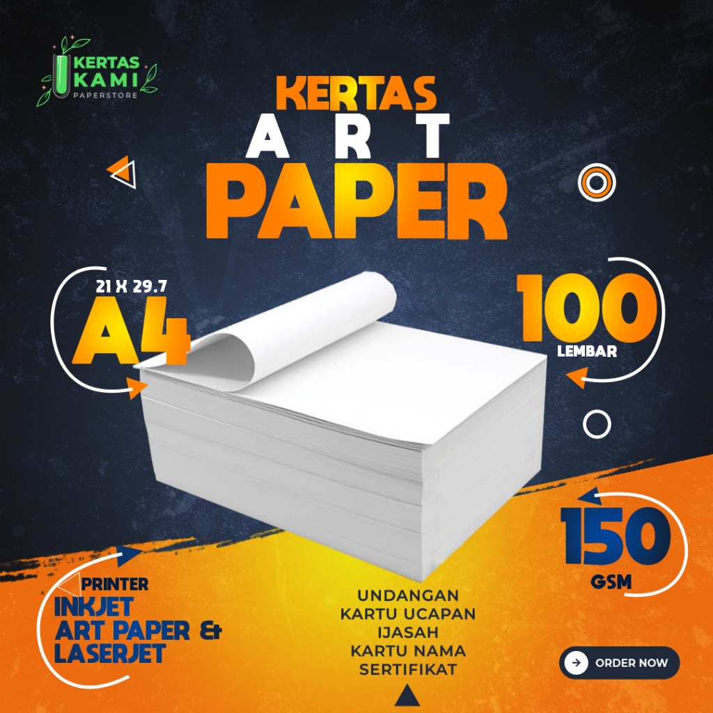 Jual Kertas Art Paper 150 Gsm A4 Isi 100 Lembar Art Paper 150 Gram 1