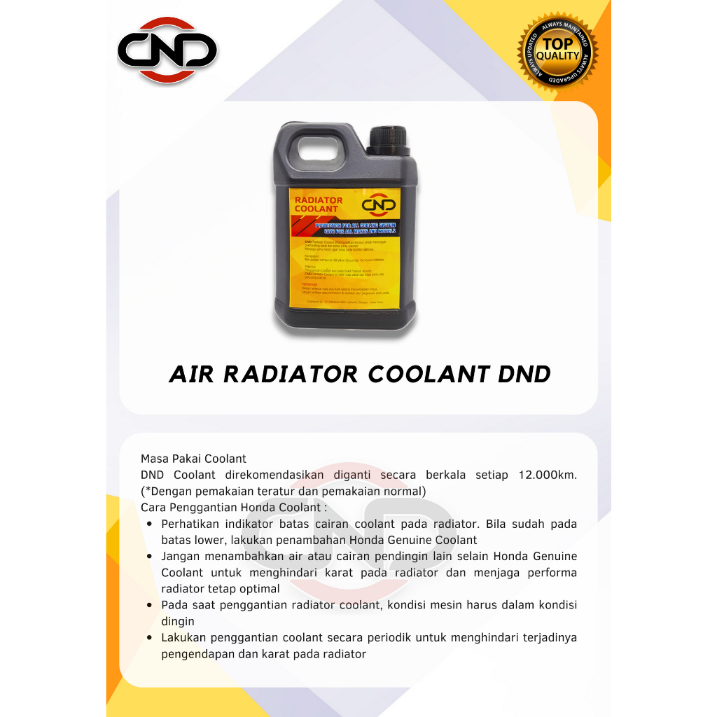 Jual Air Radiator Coolant DND | Shopee Indonesia