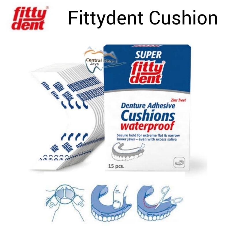 Jual Fittydent Cushion Denture Adhesive Lem Gigi Palsu Double Tape / Perekat Gigi Tiruan 24 jam