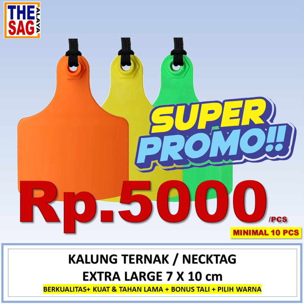 Jual NECKTAG 7X10cm BLANK (PAKET 100 PCS) EXTRA LARGE NECKT TAG KALUNG ...