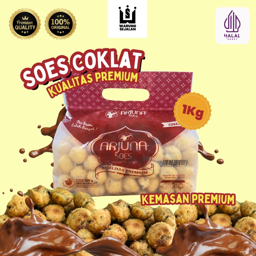 Jual Soes Coklat 1kg Premium Arjuna Dengan Kemasan Premium Sus Coklat 1