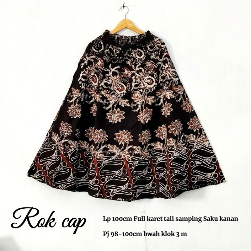 Jual Rok Batik Cap Handmade Pinggang Karet Model Payung Rok Batik ...
