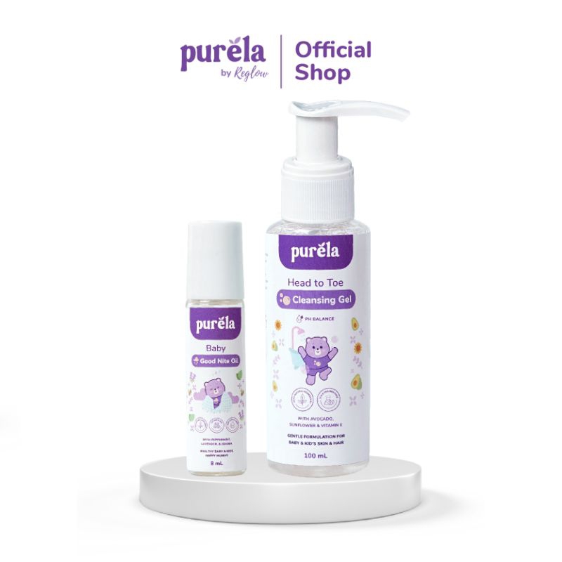Jual PURELA Bundling Baby Good Nite Oil & Head to Toe Cleansing Gel ...