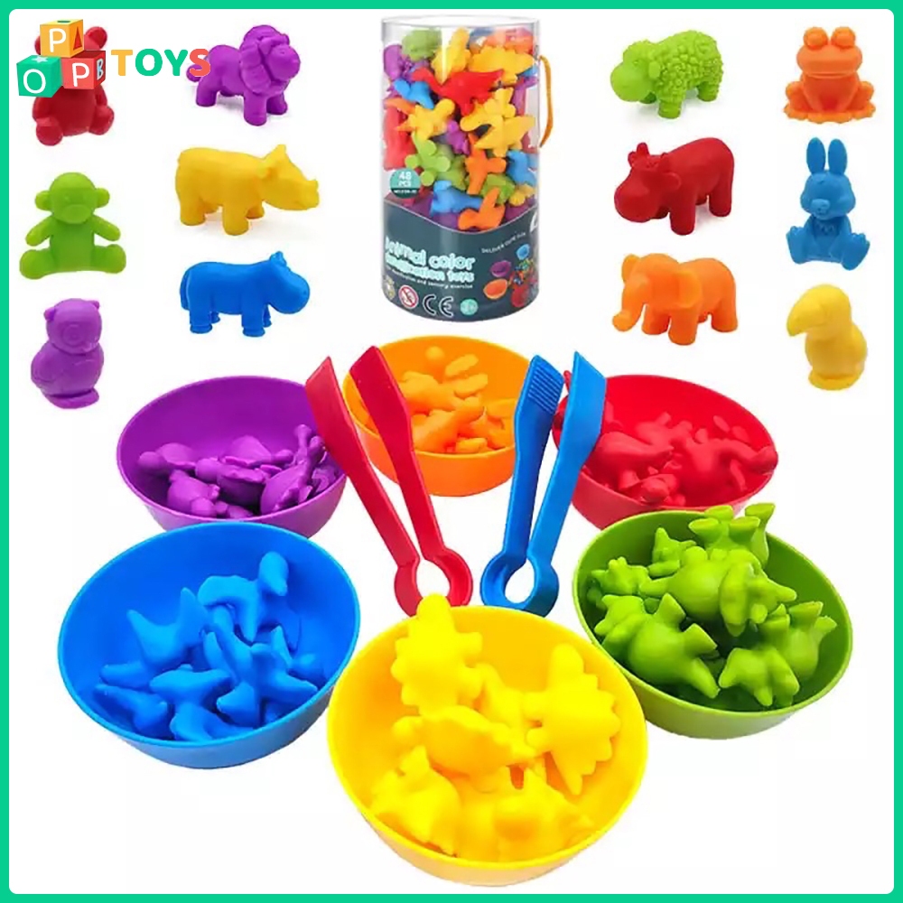 Jual POPTOYS 36/48/56 PCS Mainan Anak Colour Classification Sorting ...