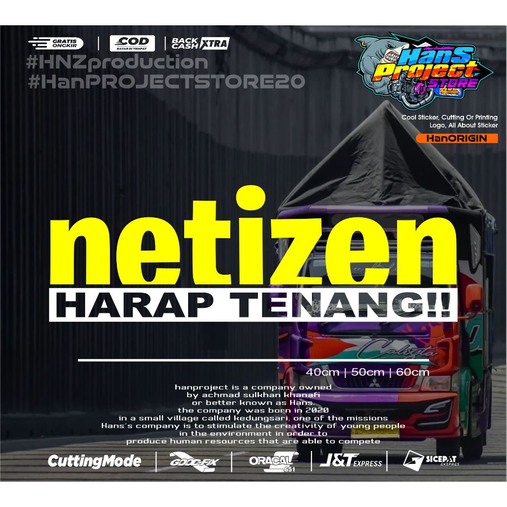 Jual STICKER CUTTING NETIZEN HARAP TENANG COCOK UNTUK KACA DAN BODY ...