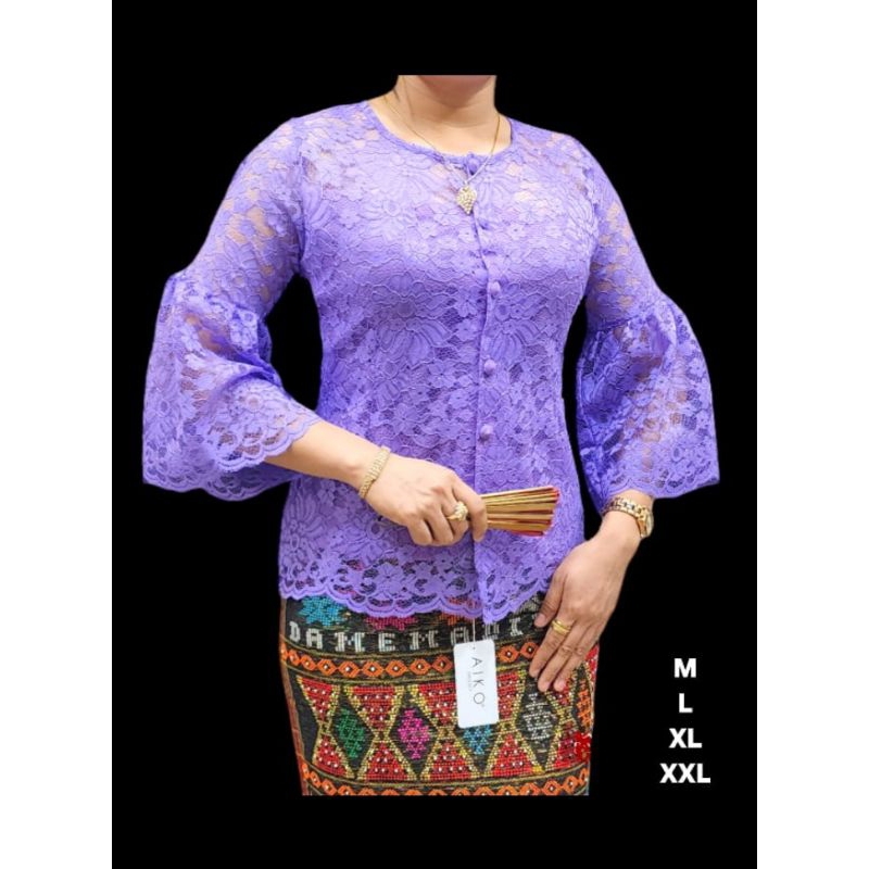 Jual Blus model tangan kembang bahan renda lapis katun kancing bungkus ...