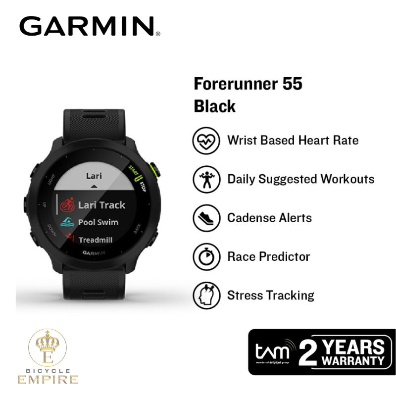 Jual Smartwatch Garmin Forerunner 55 Black Bicycle Empire | Shopee ...