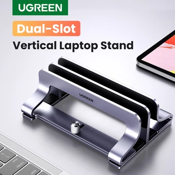 UGREEN Vertical Standing Dual Slot For Mac Laptop IPad Tablet Aluminium Alloy