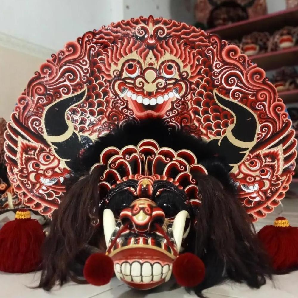 Jual PROMO BARONGAN DEVIL Sungut Full Kayu Asli Ukuran 14 Bonus Kemul ...