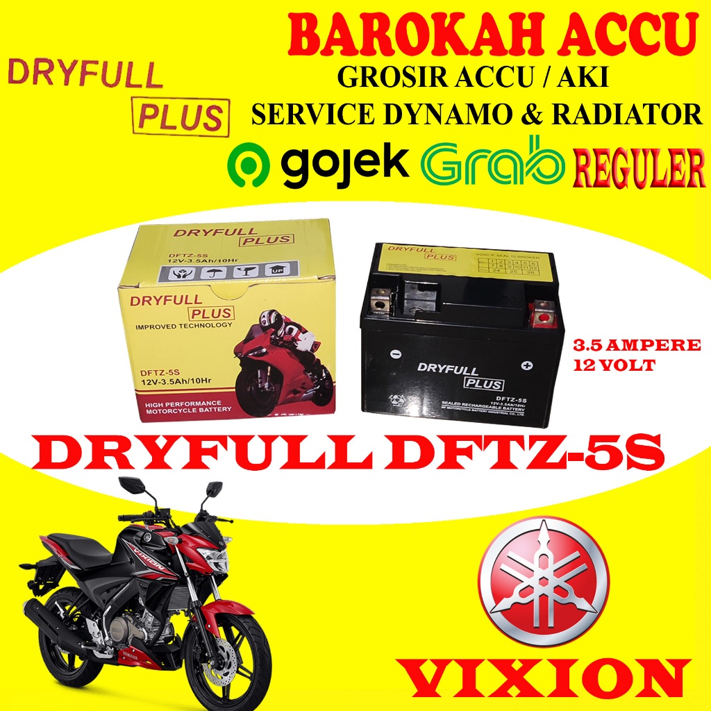 Jual Aki Motor Yamaha Vixion Dryfull Plus Dftz S Dftz S Ah