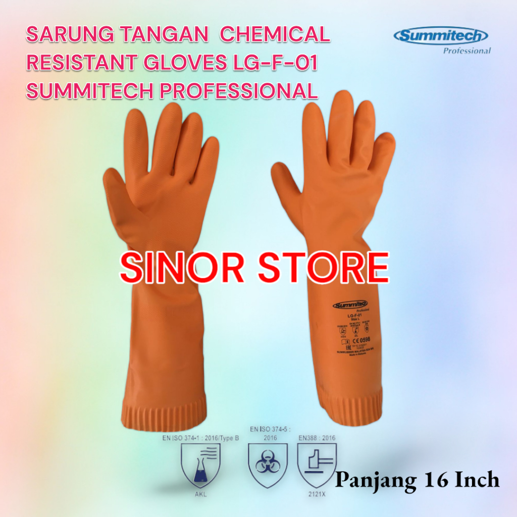 Jual Sarung Tangan Manset CHEMICAL RESISTANT Gloves LG-F-01 Summitech ...
