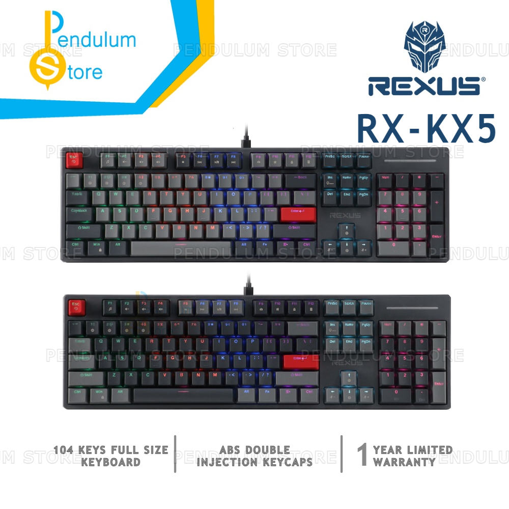 Jual Rexus Heroic RXKX5 / KX5 Mechanical Keyboard Gaming Full Size