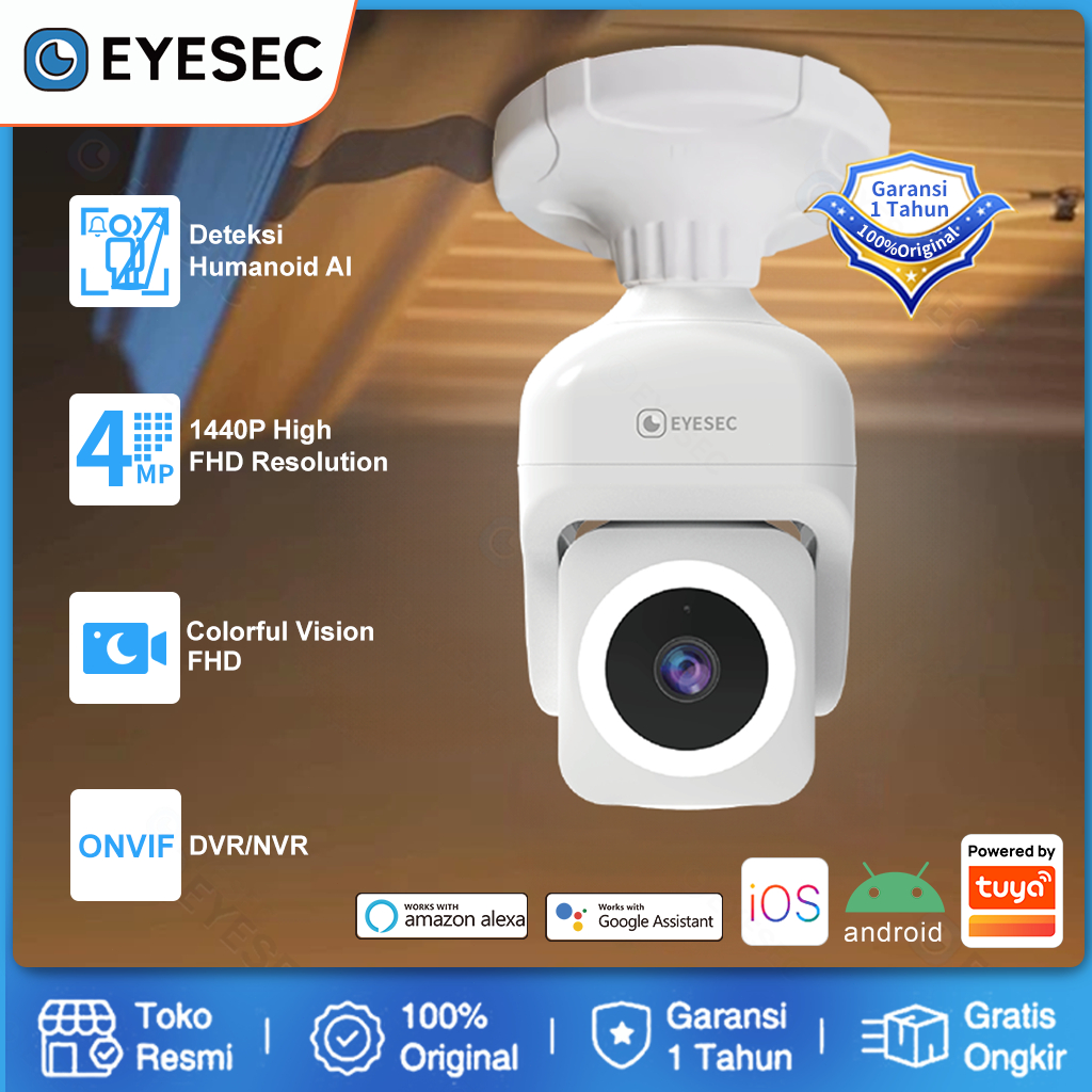 Jual EYESEC CCTV Lampu Bohlam ES09 IP Kamera 360 Derajat Panoramic ...