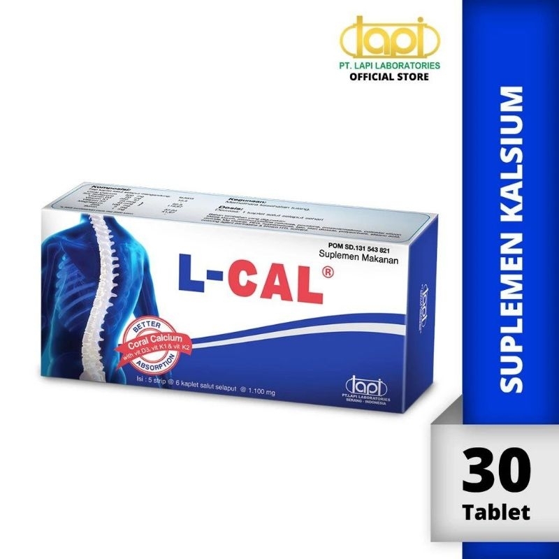 Jual L-Cal Tablet suplemen tulang Kalsium Suplemen ibu hamil kalsium ...