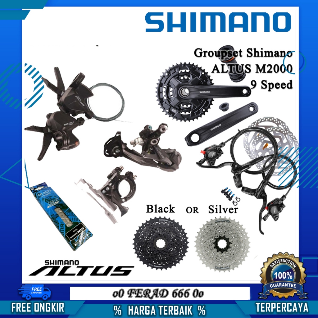 Jual Groupset Shimano Altus 9 Speed Series M2000 Shopee Indonesia