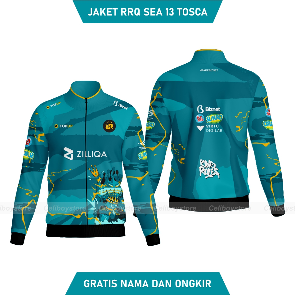 Jual JAKET BOMBER GAMERS RRQ SEASON 13 TERBARU GRATIS PAKAI NAMA ...