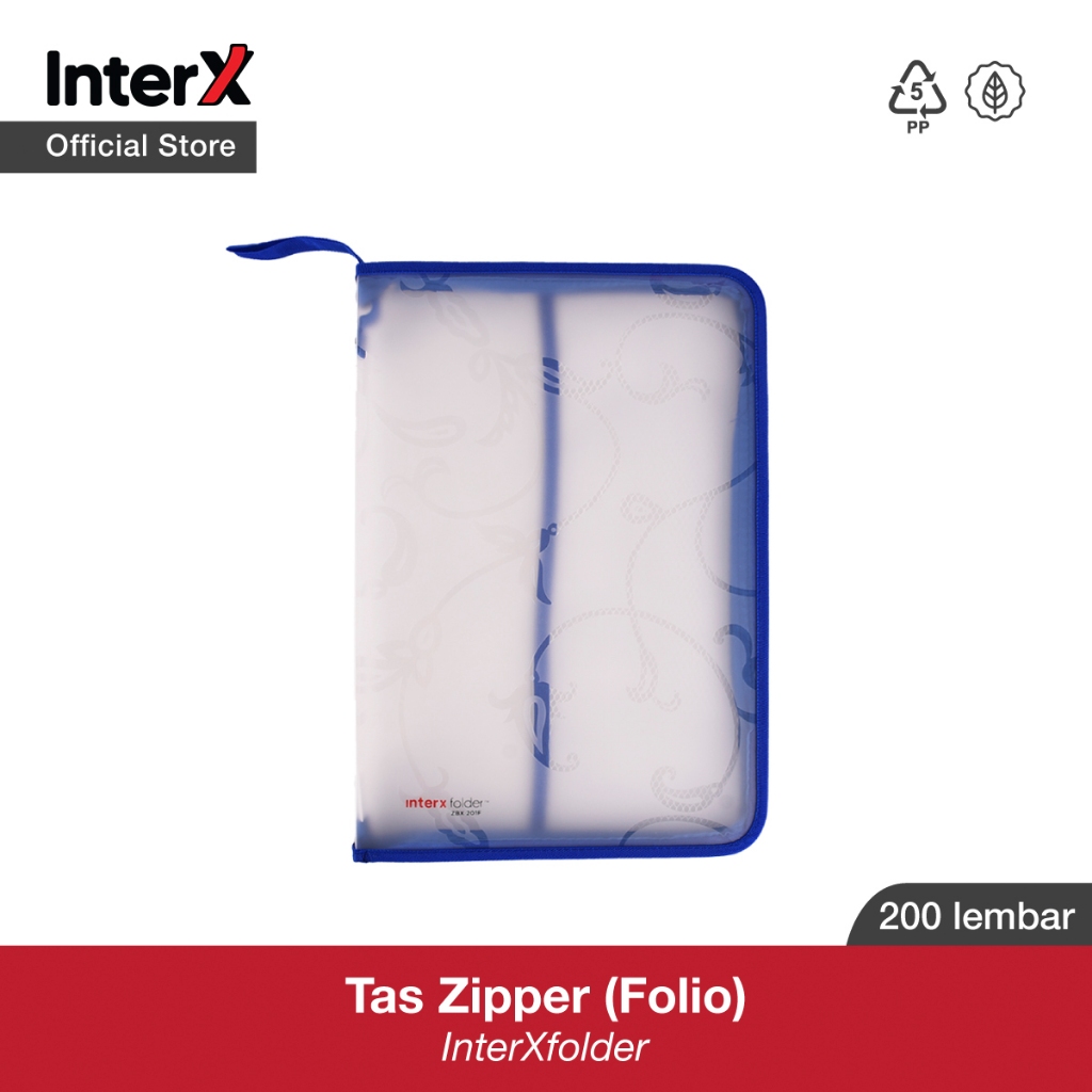 Jual InterX Folder Zipper Bag Flora - Map Arsip Resleting Motif Flora ...