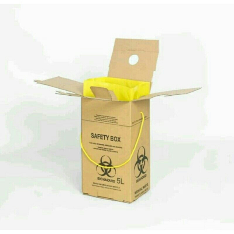 Jual Safety Box 5 Liter Coklat Paket Lengkap Sampah Medis/Safety/Kardus ...