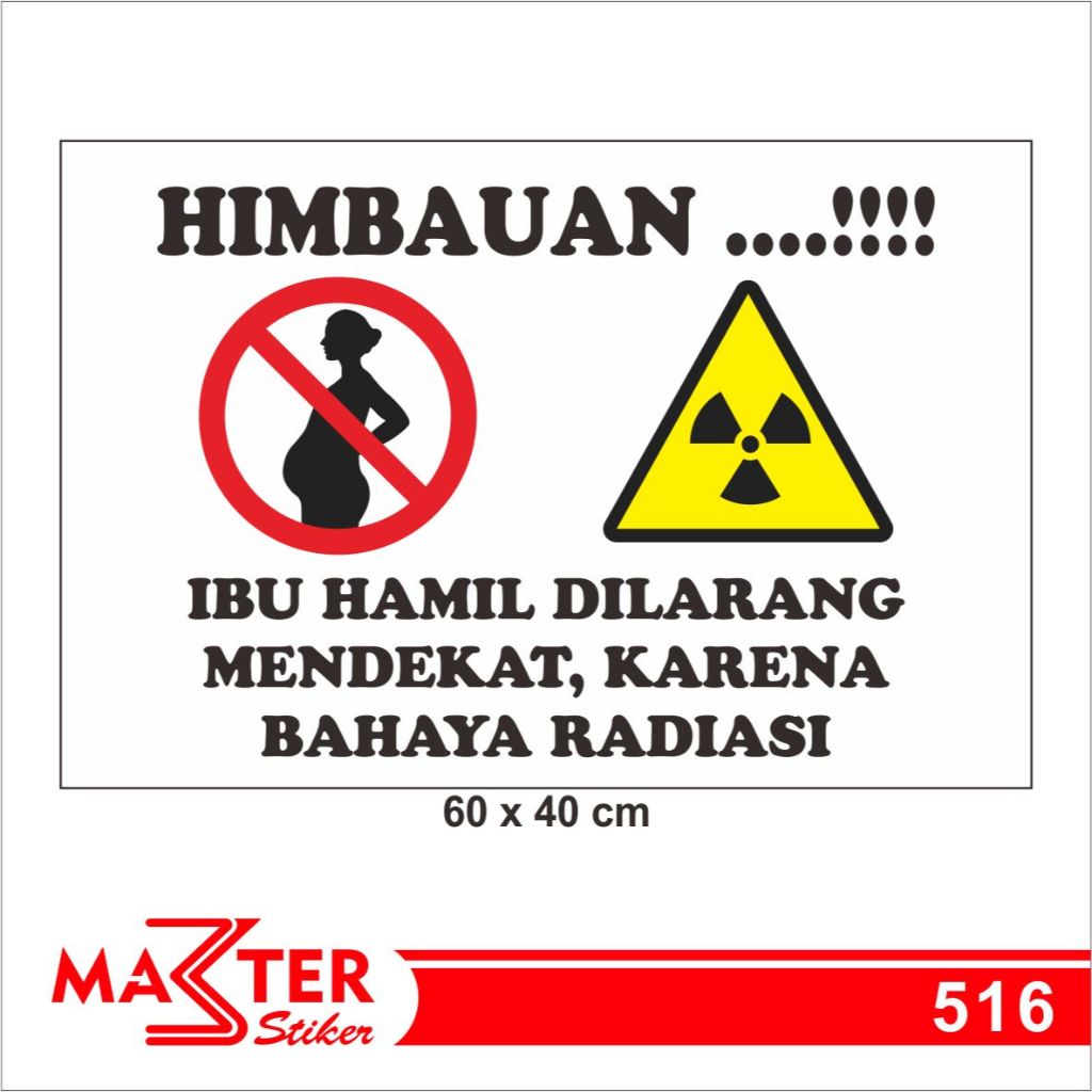 Jual 516 - Stiker Bahaya Radiasi, Sticker Vinyl, Premium, Tahan Air ...