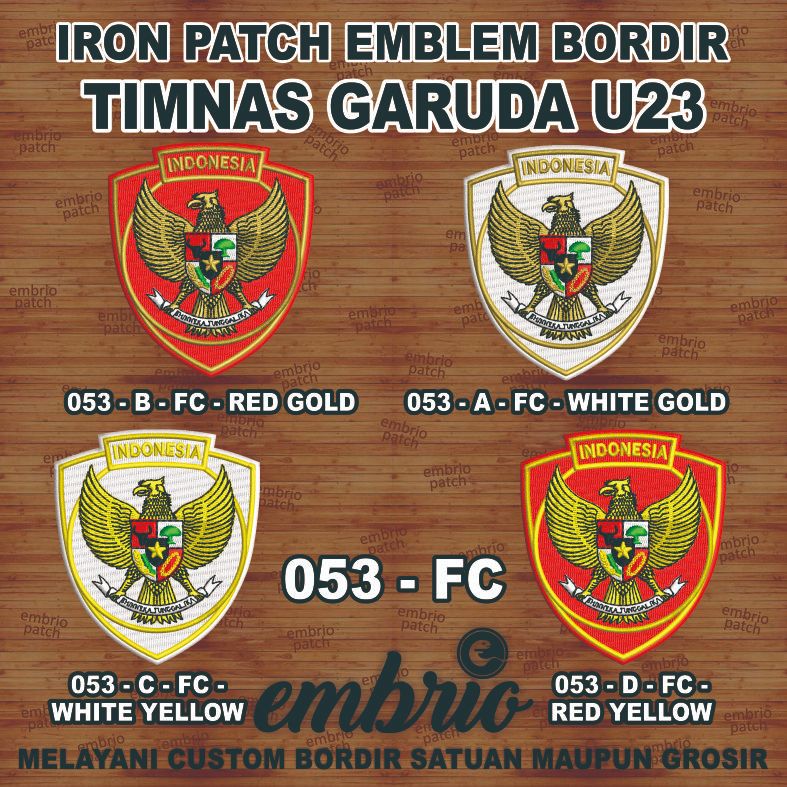 Jual FC-053 Patch jersey timnas U23 indonesia U-23 AFC 2024 emblem ...