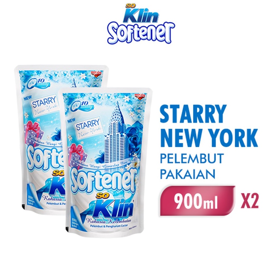 Jual Official Shop Soklin Softener Pelembut Dan Pewangi Pakaian Biru Starry New York Pouch 9 Ml