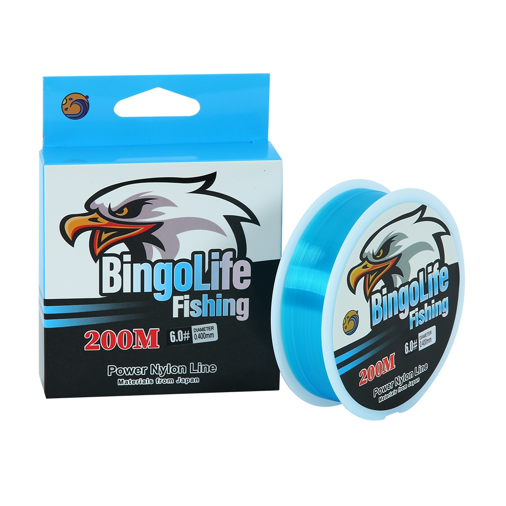 Jual Bingolife Senar Pancing Nilon Jepang 200m Tahan Lama Biru