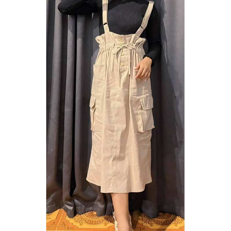 Jual Bs.store Overall Katun Twill Najma jumpsuit wanita rok cargo ...