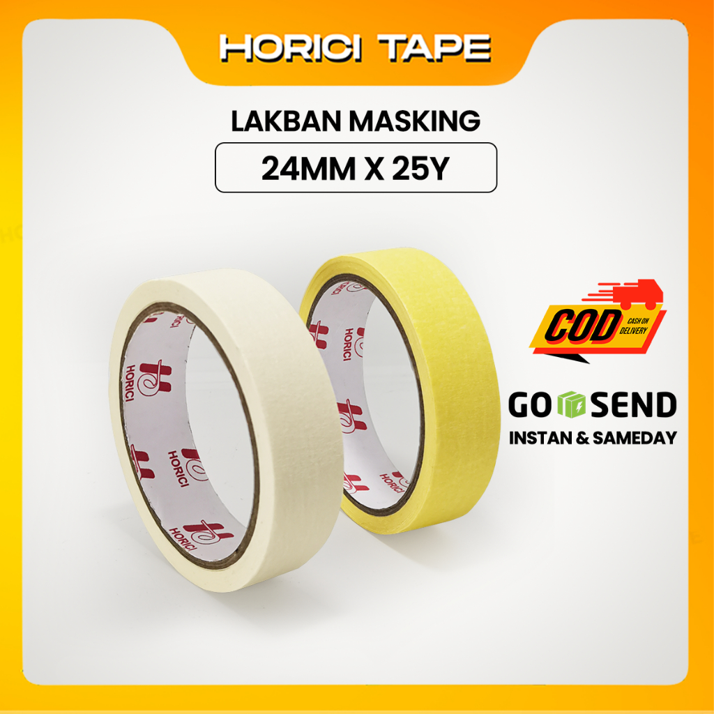 Jual HORICI ASLI 12mmx25Y/24mmx25Y Isolasi Kertas Masking tape perekat