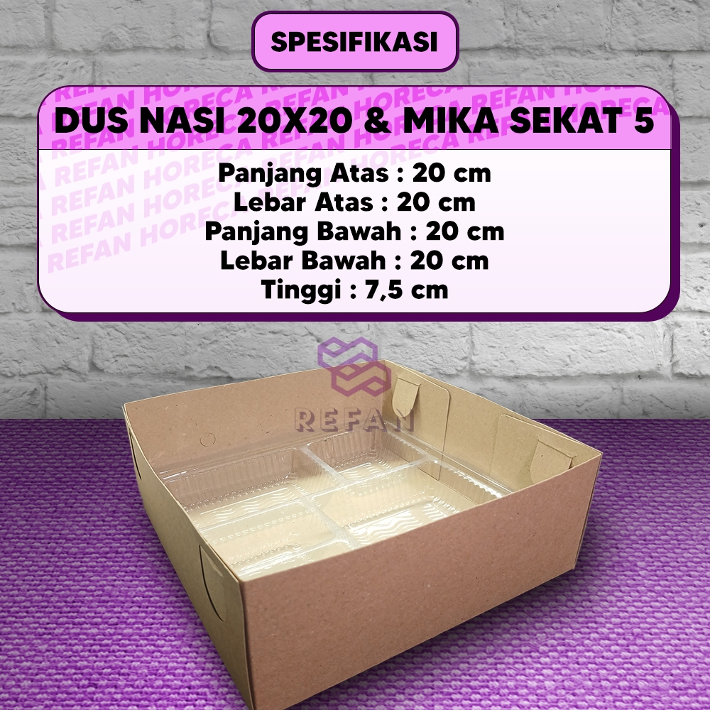 Jual Box Nasi Kraft 18x18 And 20x20 Dus Catering Mika Sekat Kotak Kue Shopee Indonesia 