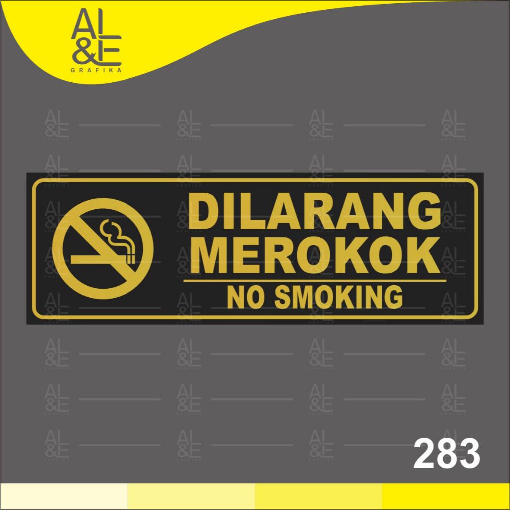 Jual 283 - Stiker Dilarang Merokok, Gold, Sticker Vinyl, Tahan Air ...