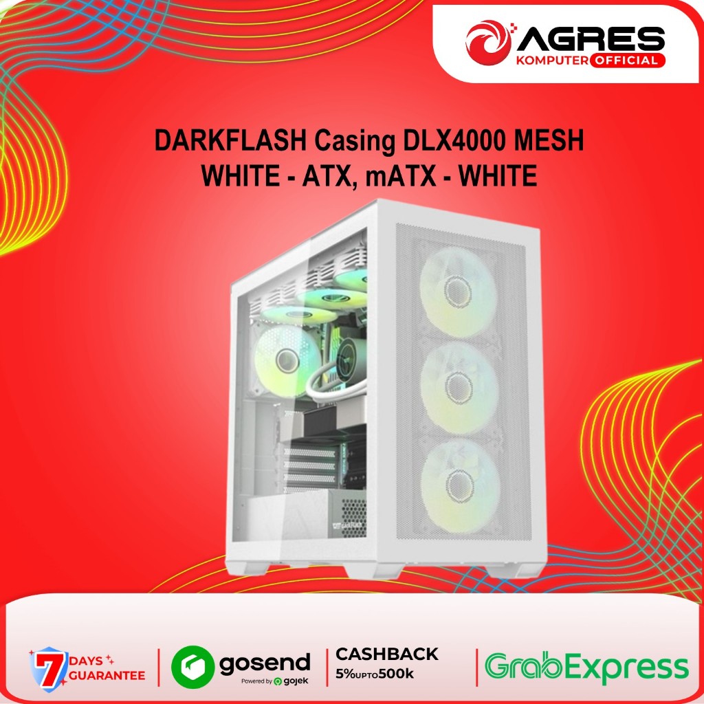 Jual DARKFLASH Casing DLX4000 MESH WHITE - ATX, mATX - WHITE | Shopee ...