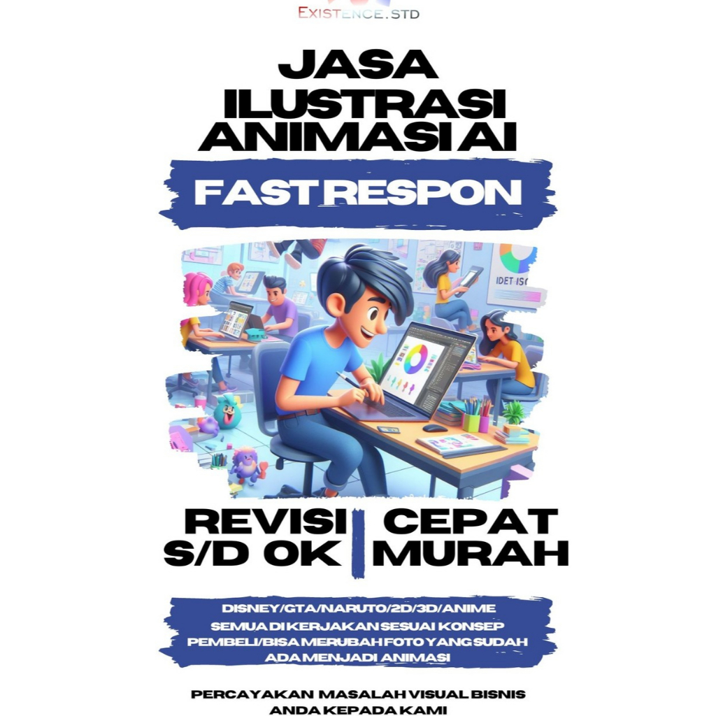 Jual Jasa desain AI Animasi Disney/Gta/naruto/2d/3d/anime dll | Shopee ...